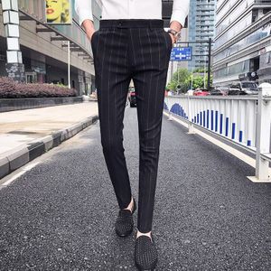 Pak Broek Slim Fit Mens Smart Broek Zwarte Streep Broek Heren Pantalones Homme Casual Broek Casual Business Social Club