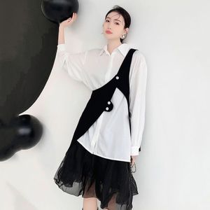 Xitao Mode Vrouwen Overhemd Effen Kleur Turn Down Kraag Alle-Match Kan Demonteren Zwarte Top Persoonlijkheid Trendy GCC4298