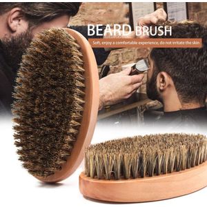 1Pcs Borstel Mannen Baard Borstel Ovale Houten Handvat Borstel Baard Shaping Tool Baard Kam Borstel Voor Gezicht care Tool