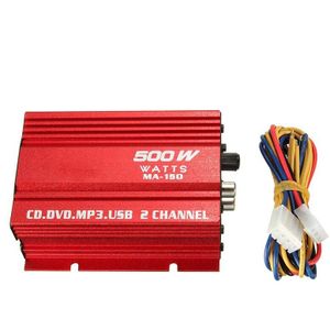 DC12V Mini Hi-Fi 12V 500W 2 Kanaals Stereo Audio Versterker Voor Auto Auto Motorfiets Power Led Indicator Professionele Draagbare