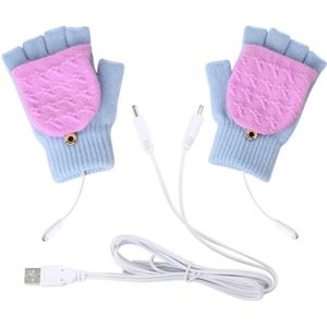 Mannen Vrouwen Winter Verwarmde Handschoenen Handwarmer Thermische Elektrische Handschoenen Waterdichte USB Batterij Aangedreven Voor Half Vingerloze Handschoenen