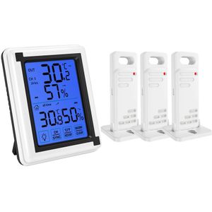 Druk Screen Weerstation + Outdoor Weerbericht Sensor Backlit Thermometer Hygrometer Draadloze Weerstation