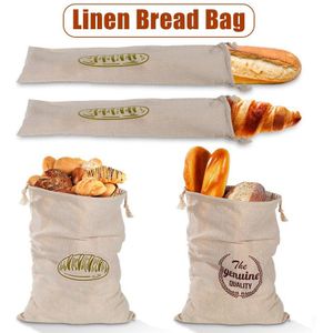 4 Stks/set Linnen Brood Zakken Extra Grote Natuurlijke Ongebleekt Brood Tassen Herbruikbare Tasje Voor Loaf Baker