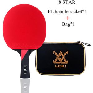 Loki 8 Ster Hoge Kleverige Tafeltennis Racket Professionele Pingpong Bat Concurrentie Ping Pong Paddle Voor Balcontrole En Loop