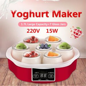 220V Elektrische Automatische Yoghurt Maker Automatische Smart Touchs Screen Diy Yoghurt Machine Met Timer 7 Glazen Potten Tool Container