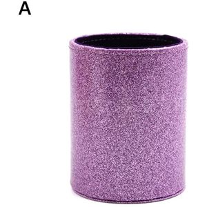 Pu Glitter Pen Houder Potlood Cup Shiny Makeup Borstel Organizer Office Houder Thuis Cup Voor Bureau Klaslokaal B6X1