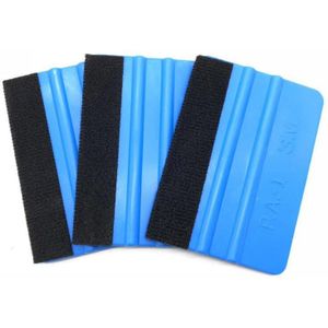 3Pcs Blauw Zuigmond Vilt Rand Schraper Auto Decals Vinyl Wrapping &amp; Tint Gereedschap Voor Scheermesje Schraper Automatische Film zuigmond Set
