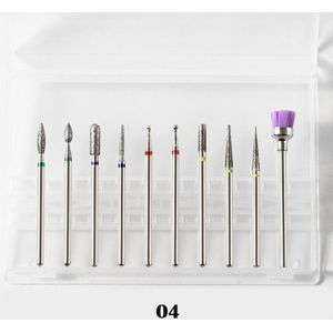 10 Stks/doos Nail Boren Elektrische Cuticle Schoon Rotary Voor Manicure Pedicure Wolfraam Legering Slijpen Hoofd Sander Tool
