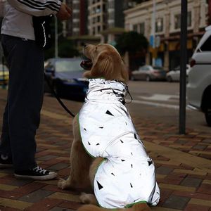 Hond Regenjas Voor Kleine Grote Honden Reflecterende Rits Waterdichte Kleding Hoge Kraag Mantel Jumpsuit Overalls Labrador