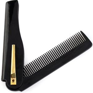 1Pcs Mannen Baard Styling Kam Rvs Vouwen Kam Anti Statische Snor Kam Kappers Gereedschap