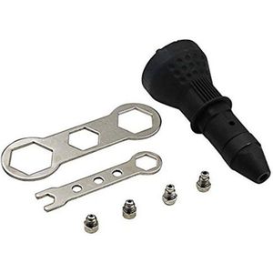 SHGO -Klinknagel voor Accuboormachine Elektrische, elektrische Boor Tool Kit Klinkhamer Adapter Insert Nut Hand Power Tool Accessoires (Blac