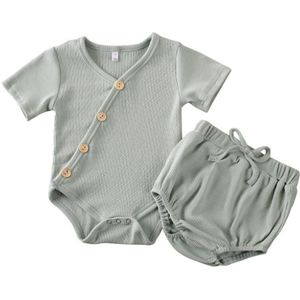 Pasgeboren Kind Baby Jongen Meisje Kleding Korte Mouw Romper Bodysuit Shorts Outfits Zomer Set