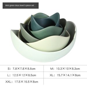 Fruitschaal Lotus Keramische Kom Gerechten En Platen Sets Creatieve Eenvoudige Zen Decor Opslag Fruit 3/4/5 stuks Set Keramische Diner Platen