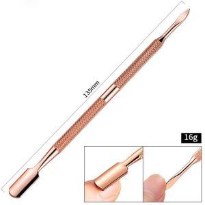 Dual-Ended Rose Gold Nail Art Cuticle Pusher Manicure Pedicure Rvs Care Tool Dode Huid Push Uv Gel polish Remover