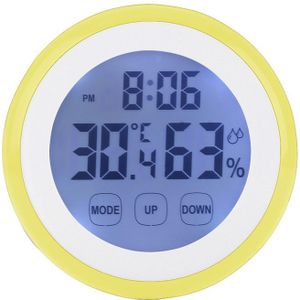4 Kleuren Plastic Digitale Lcd Temperatuur Vochtigheid Tijd Functie Wandklok Indoor Weerstation Meter Tester Backlight Klokken
