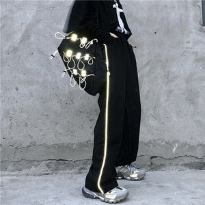 Lappster Mannen Streetwear Reflecterende Harembroek Mens Koreaanse Joggingbroek Mannelijke Katoen Zwart Hip Hop Harajuku Joggers Broek