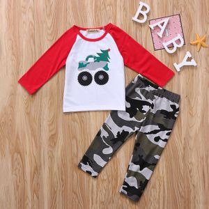 Meisjes Jongens Kids Baby Peuter Meisjes Jongens Kleding Set Camouflage Patchwork Lange Mouw T-shirt Tops Broek Leggings Outfits