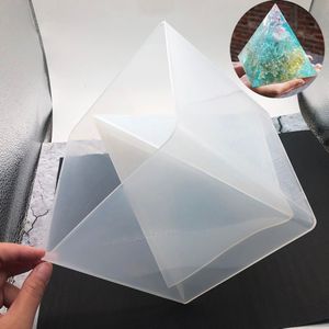 Super Grote Piramide Silicone Mold Hars Ambachtelijke Sieraden Crystal Mould Met Plastic Flexibele Driehoekige Frame Sieraden Makings Tool