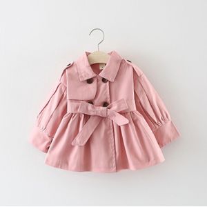 Kinderen Lente Windjack Voor Meisjes Trenchcoat Roze Baby Meisje Kleding Trenchcoats Lange Mouwen Jas Voor Peuter Meisjes