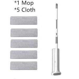 Magic Squeeze Mop Handen Gratis Platte Mop Voor Wassen Vloer Huishouden Keuken Vloeren Schoonmaken Met Microfiber Vervanging Mop Hoofd
