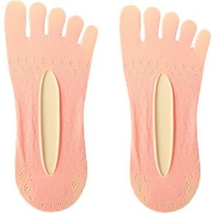 5Pairs Zomer Dunne Teen Sok Slippers Vrouwen Lady Onzichtbare Silicone Anti-Slip Vijf Vinger Sokken Calsetines De mujer