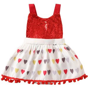 Citgeett Zomer Valentijnsdag Baby Baby Meisjes Jongens Mouwloos Patchwork Jumpsuit Rok Bodysuit Kleding