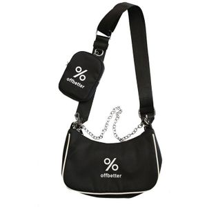 Sport Tas Voor Vrouwen Messenger Bag Meisje Mode Schoudertas Tweedelige Set Casual Trend Hip Hop Messenger zak Zwart Wit