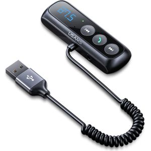 Usams Fm-zender Auto Bluetooth 5.0 Fm Radio Modulator Auto Kit 5V Usb Car Charger Handsfree Wireless Aux Audio MP3 Speler Kit