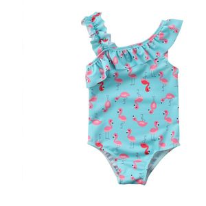 'Swimsuit Cute Kids Badpak Ruche Flamingo Badmode Bikini Tankini Badpak Zwemmen