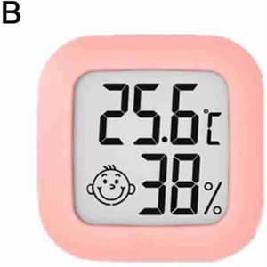 1Pc Wit Roze Groen Indoor Thermometer Digitale Lcd Temperatuur Sensor Vochtigheid Meter Thermometer Babykamer Hygrometer Gauge