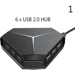 Meerdere Poort Usb 2.0 Aux Tf Kaartlezer Hub 1M Kabel Splitter Adapter Voor Pc Draagbare Met Indicatielampje plug En Play