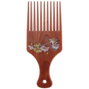 1 Pc Retro Brede Tanden Borstel Pick Kam Vork Haarborstel Insert Haar Pick Kam Gear Kam Voor Krullend Afro Haar styling Tools