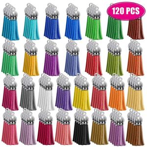 120 Stuks 30 Kleuren 38Mm Kwastje Hangers Met Caps Voor Sleutelhanger Diy