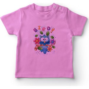 Angemiel Baby Leuke Vogel Baby Meisje T-shirt Roze