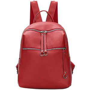 Womens Vintage Lederen Rugzakken Vrouwelijke Rits Reistassen Retro Schooltassen Vrouwen Studenten Tas Rugzak Mochila