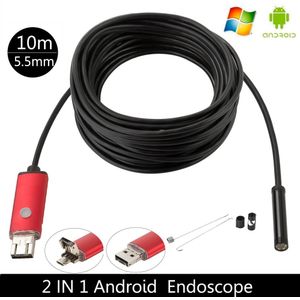 2 m 5 m USB 6LED Endoscoop Android Camera 1/2/5/10 m Flexibele Slang Buis inspectie SmartPhone OTG Borescope Camera