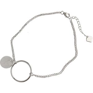 S'steel 925 Sterling Zilveren Enkelbanden Voor Vrouwen Beknopte Geometrie Schijf Goud Kleur Chaine De Cheville Zilveren Ketting Fijne Sieraden