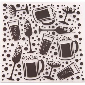 15*15 Cm Wijn Glas Koffie Embossing Mappen Plastic Bump Scrapbooking Diy Template Fotoalbum Kaart Maken