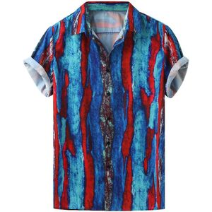 Hawaiian Strand Korte Mouw Mannen Zomer Mode Palm Tree Print Tropische Aloha Shirts Heren Party Chemise #3