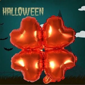 50 stuks Halloween Klavertje Vier Hart Ster Ballonnen Halloween Decoraties Folie Helium Ballon Opblaasbare Speelgoed Feestartikelen
