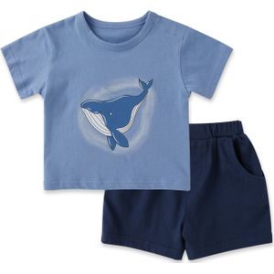 Pureborn Baby Boy Shorts Set Cartoon Animal Olifant Peuter Tops En Broek Ademend Katoen Jongen Zomer Strand Outfits