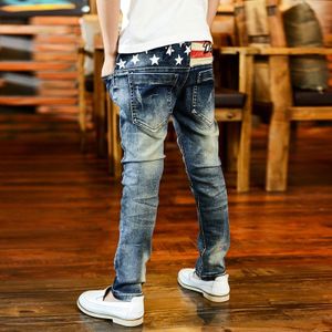 Kinderen jeans broek jongen ster geborduurd jeans Koreaanse mode denim Broek H50818B13
