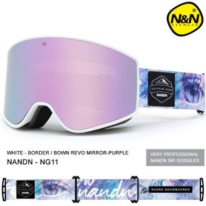 Nandn Skibril Dubbele Lagen UV400 Anti-Fog Grote Ski Masker Bril Skiën Mannen Vrouwen Sneeuw Snowboard Goggles