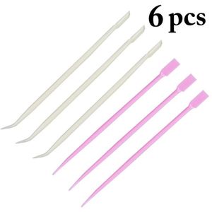 6Pcs Kapmore Double Headed Wimper Lift Stok Wegwerp Plastic Lash Permanenten Rod Wimperkruller Stick Up Accessoires