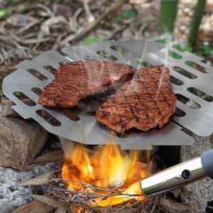 Outdoor Barbecue Netto Rvs Lichtgewicht Opvouwbaar Camping Picknick BBQ Grill Mesh Rack Duurzaam Keuken Accessoires