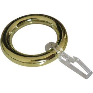PATIKIL 1 inch innerlijke diameter gordijnroede ringen met ogen, 18 stuks metalen gordijnring voor gordijnroeden hoepelpennen, goudkleur
