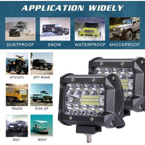 60W 4in Auto Led Verlichting Bar Rijden Lamp Voor Offroad Boot Tractor Truck 4X4 Suv Fog licht 12V 24V Koplamp Voor Atv Led Bar