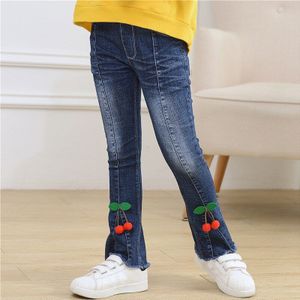 Ienens Kinderen Meisjes Skinny Jeans Denim Broek 5-13 Jaar Jong Meisje Slanke Cowboy Broek Lente Herfst Kinderen Flare broek