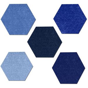 Set van 10 vilten prikborden, zeshoek, zelfklevende prikborden, tegels voor muur, kurk, memo, mededelingenborden voor kantoor, klaslokaal of thuis (kleur: Style7) (Style7