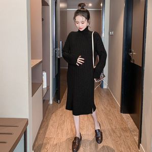 herfst en winter verdikking zwangere vrouwen gebreide trui jurk Koreaanse mode zwangerschap trui